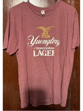 Yuengling Beer Red Logo Tee Shirt Men Sz L